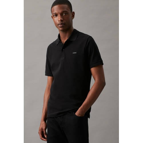 Calvin Klein slim fit polo met katoen black afbeelding