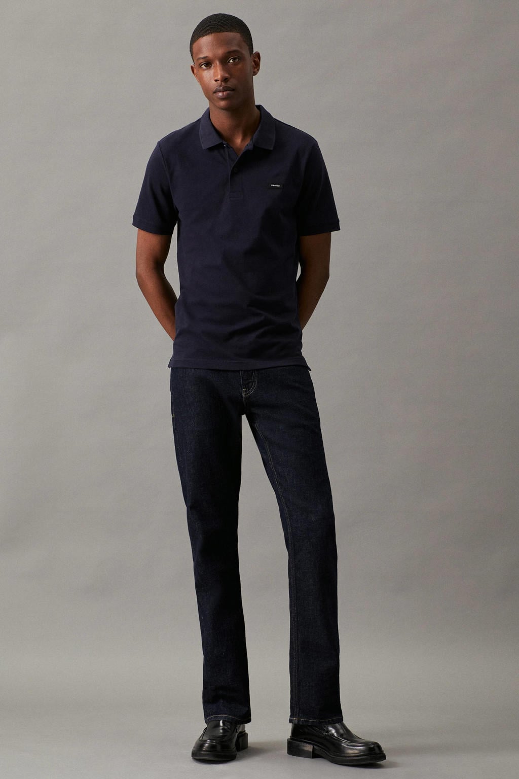 Calvin Klein slim fit polo met katoen night sky
