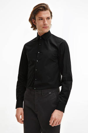 slim fit overhemd black