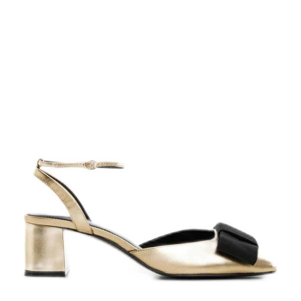 gouden pumps blokhak