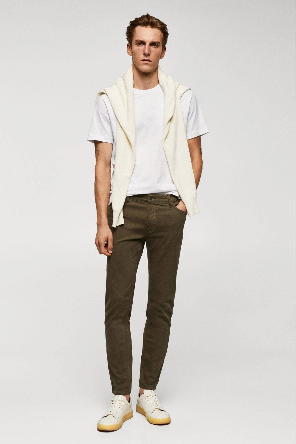Mango Man slim fit broek bruin