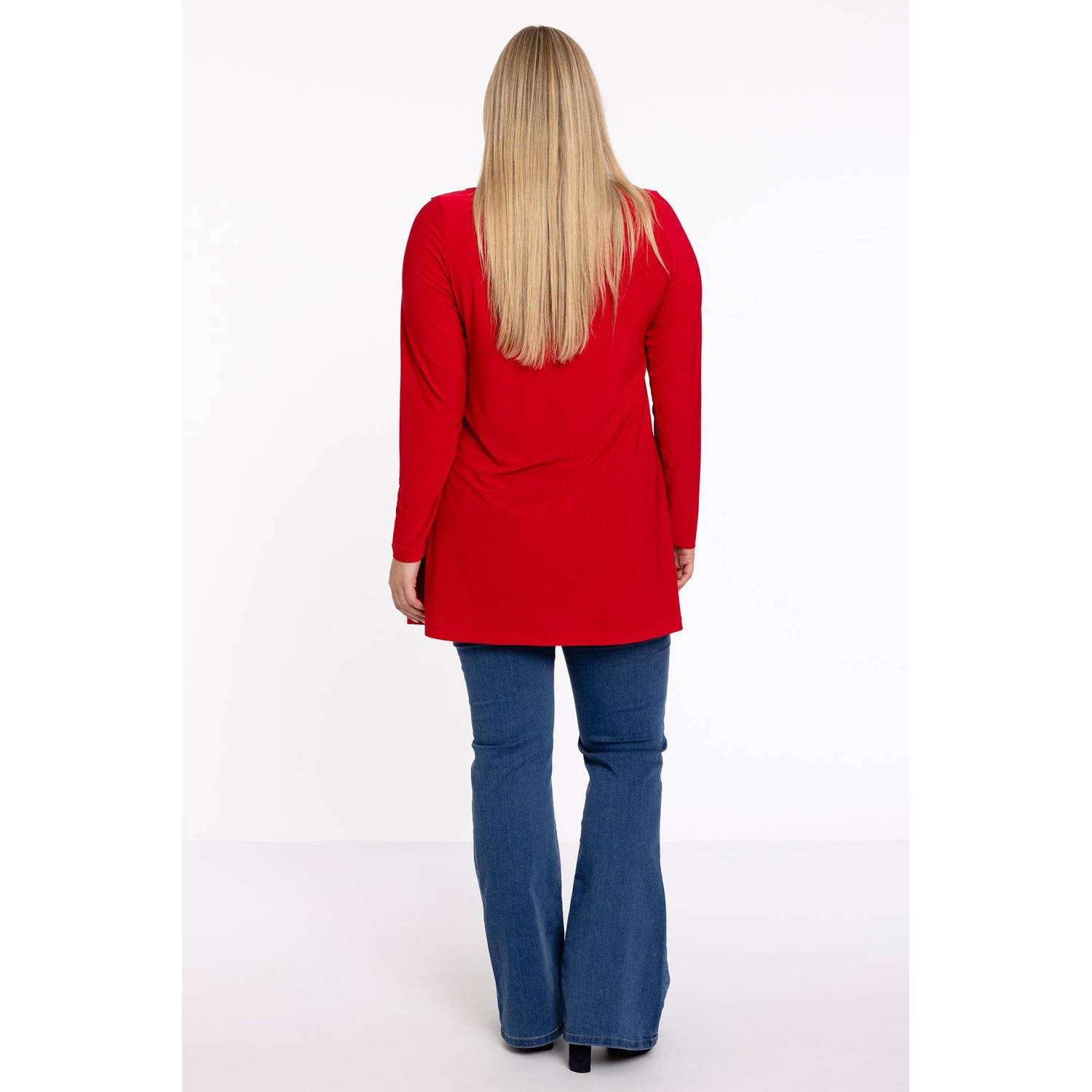YOEK top DOLCE van travelstof rood