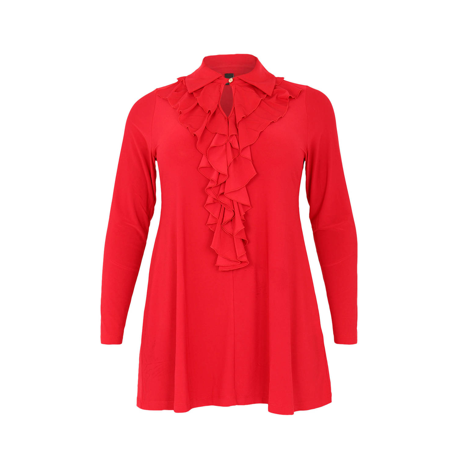 Yoek top DOLCE van travelstof rood