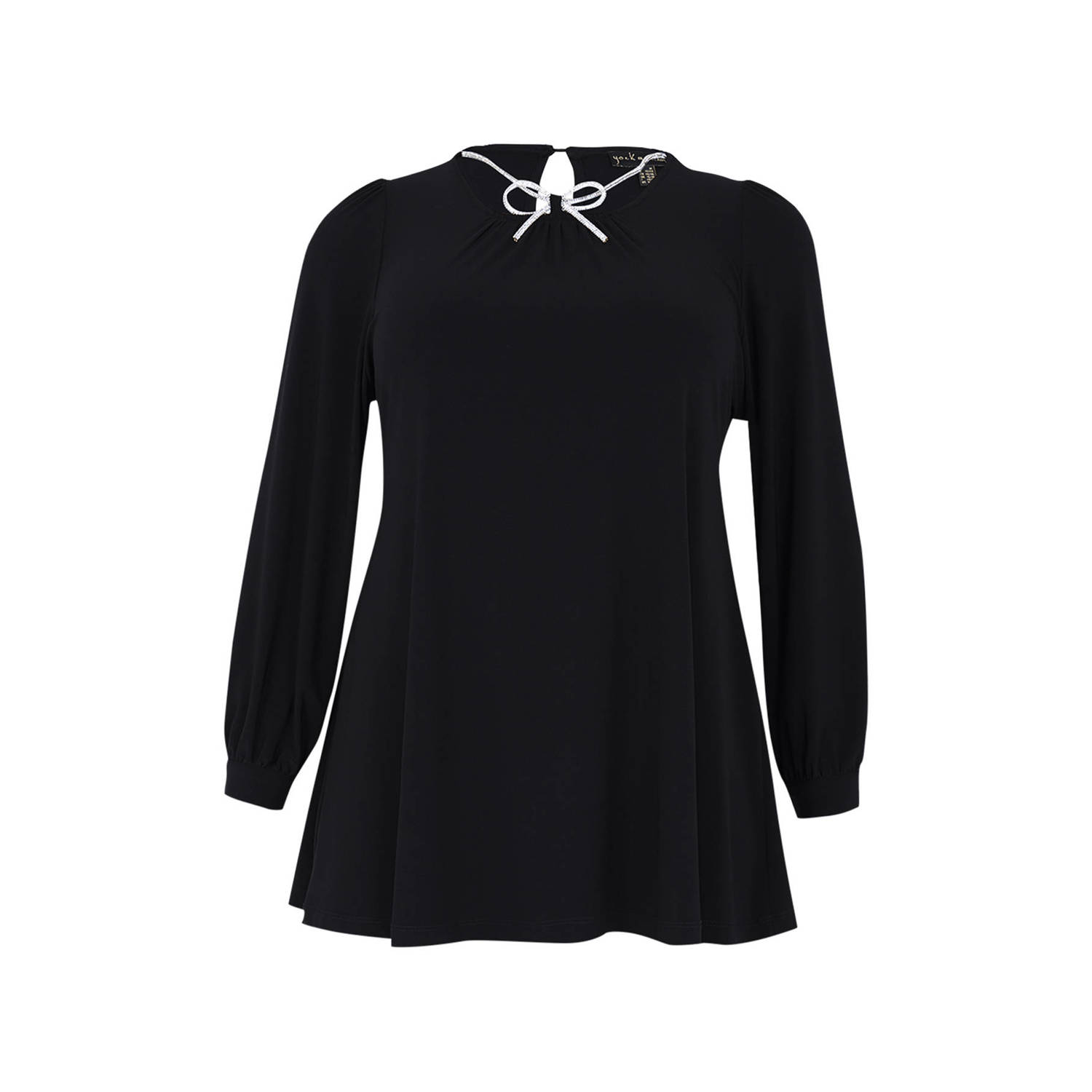YOEK tuniek DOLCE met strass steentjes zwart