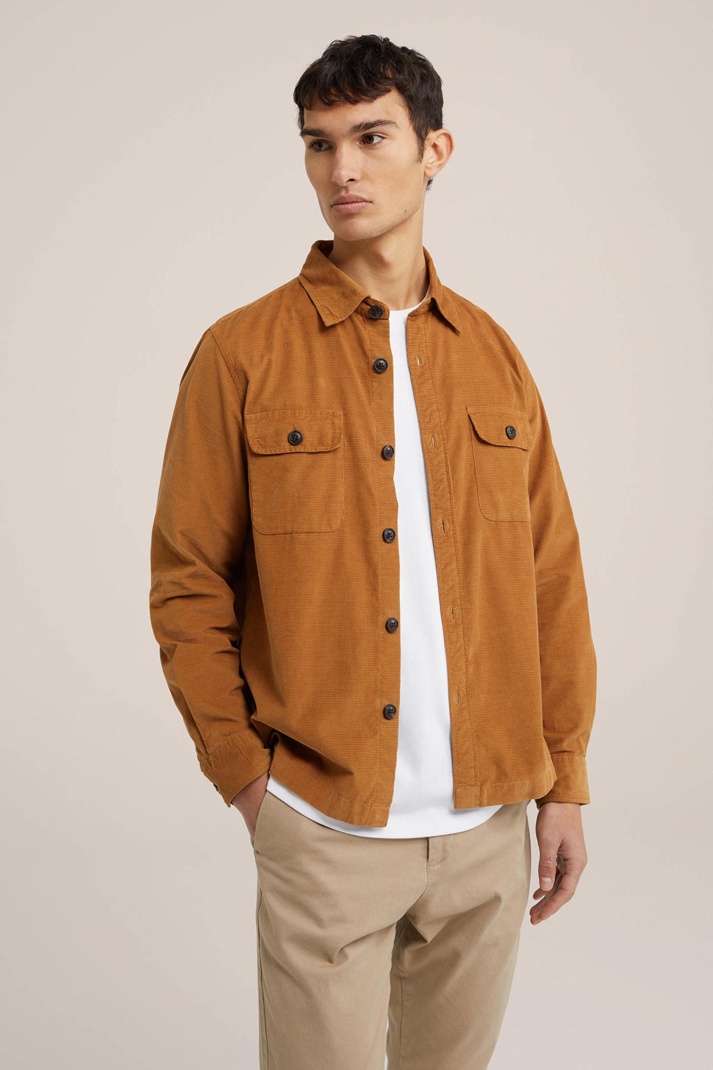 COOFANDY Corduroy overhemd met lange mouwen, regular