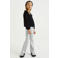 WE Fashion metallic flared broek zilver