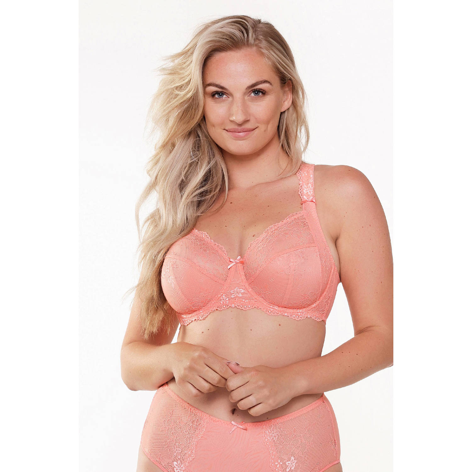 LingaDore niet-voorgevormde beugelbh Daily Full Coverage Lace zalmroze