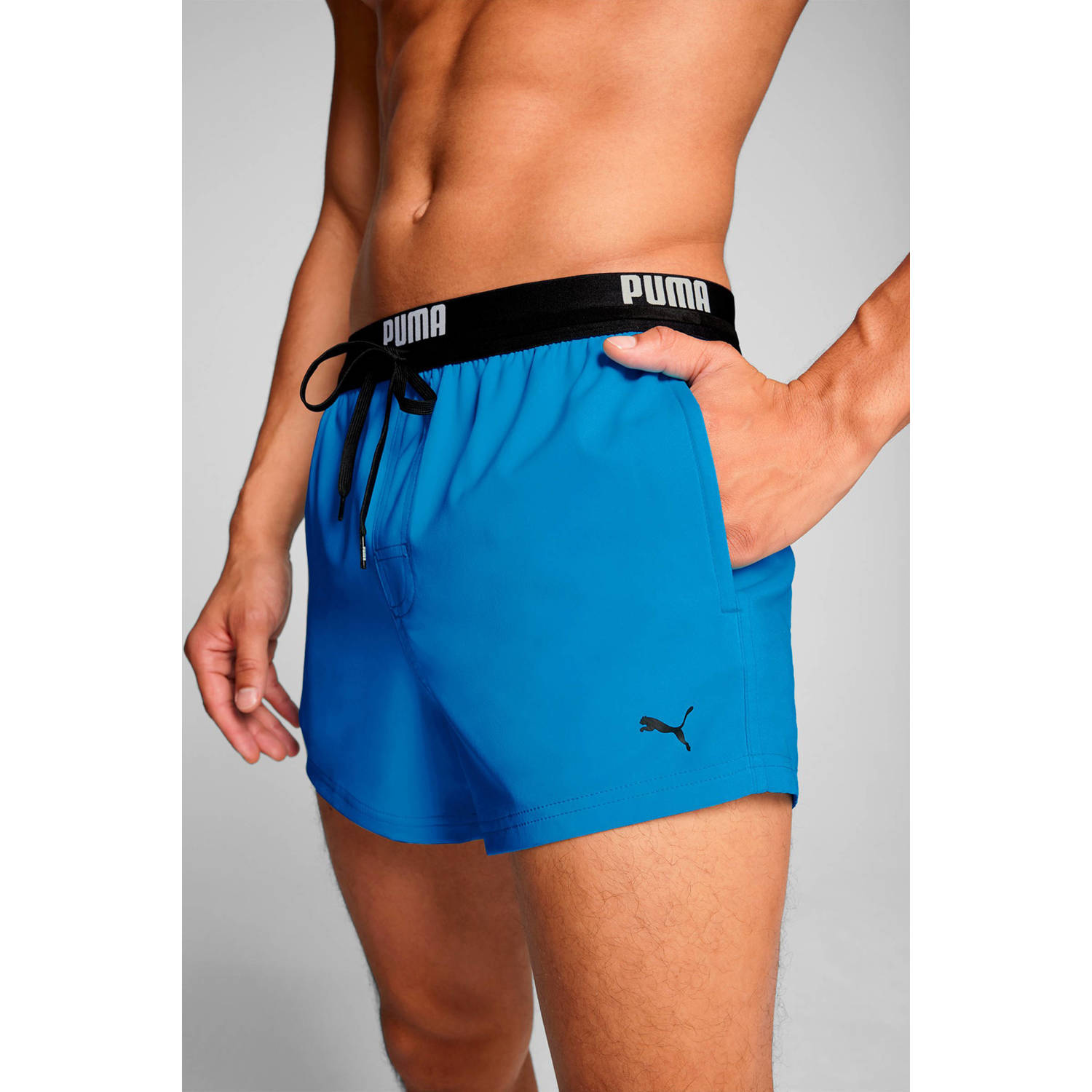 Puma Swim Logo Length Swimsuit Blue Heren