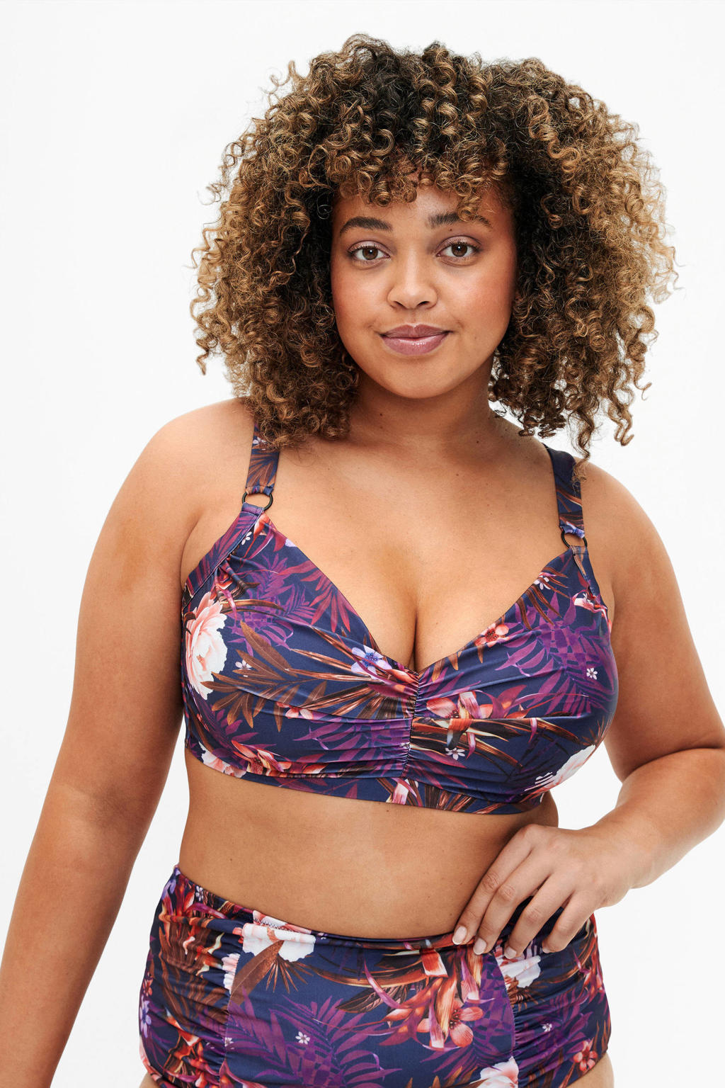 Zizzi voorgevormde beugel bikinitop STANIA paars/multi