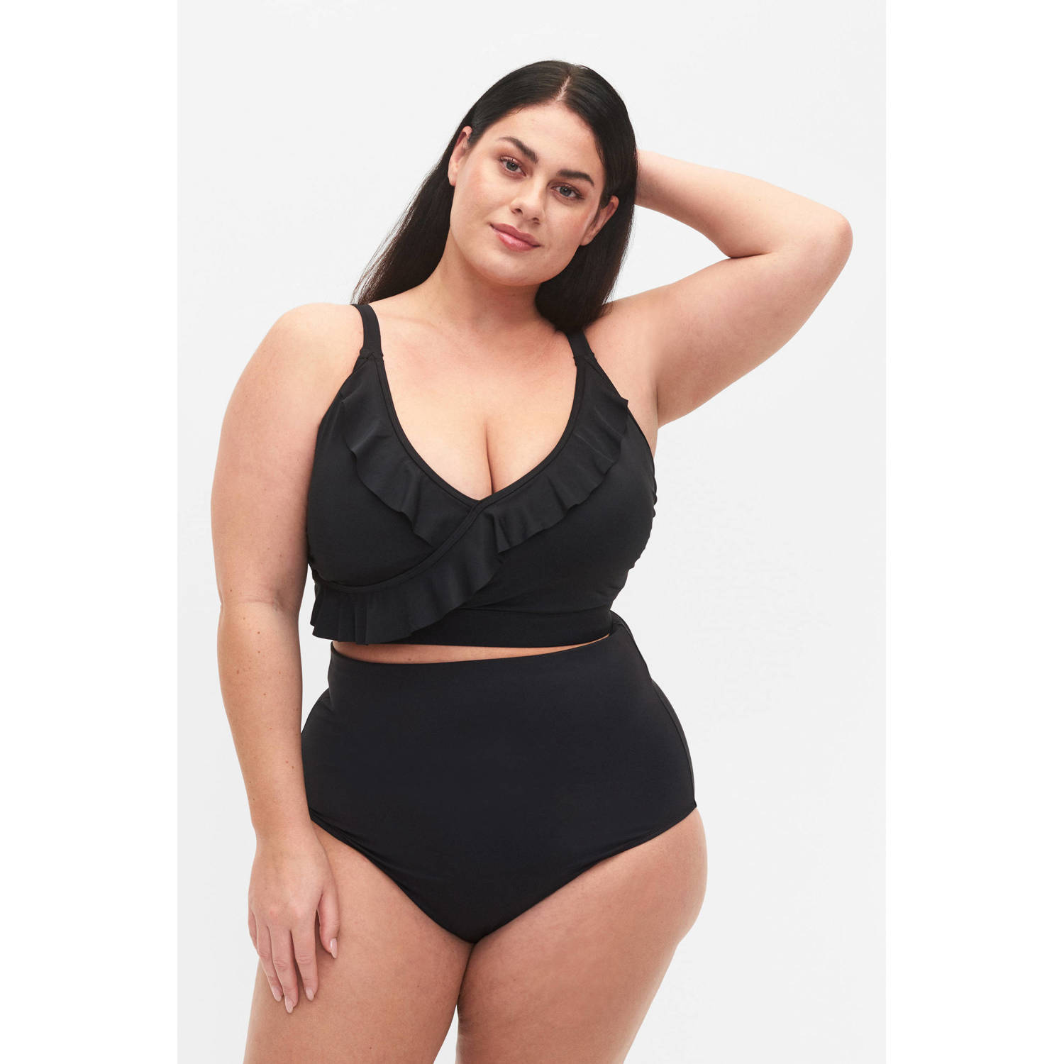 Zizzi high waist bikinibroekje SKATRIN zwart