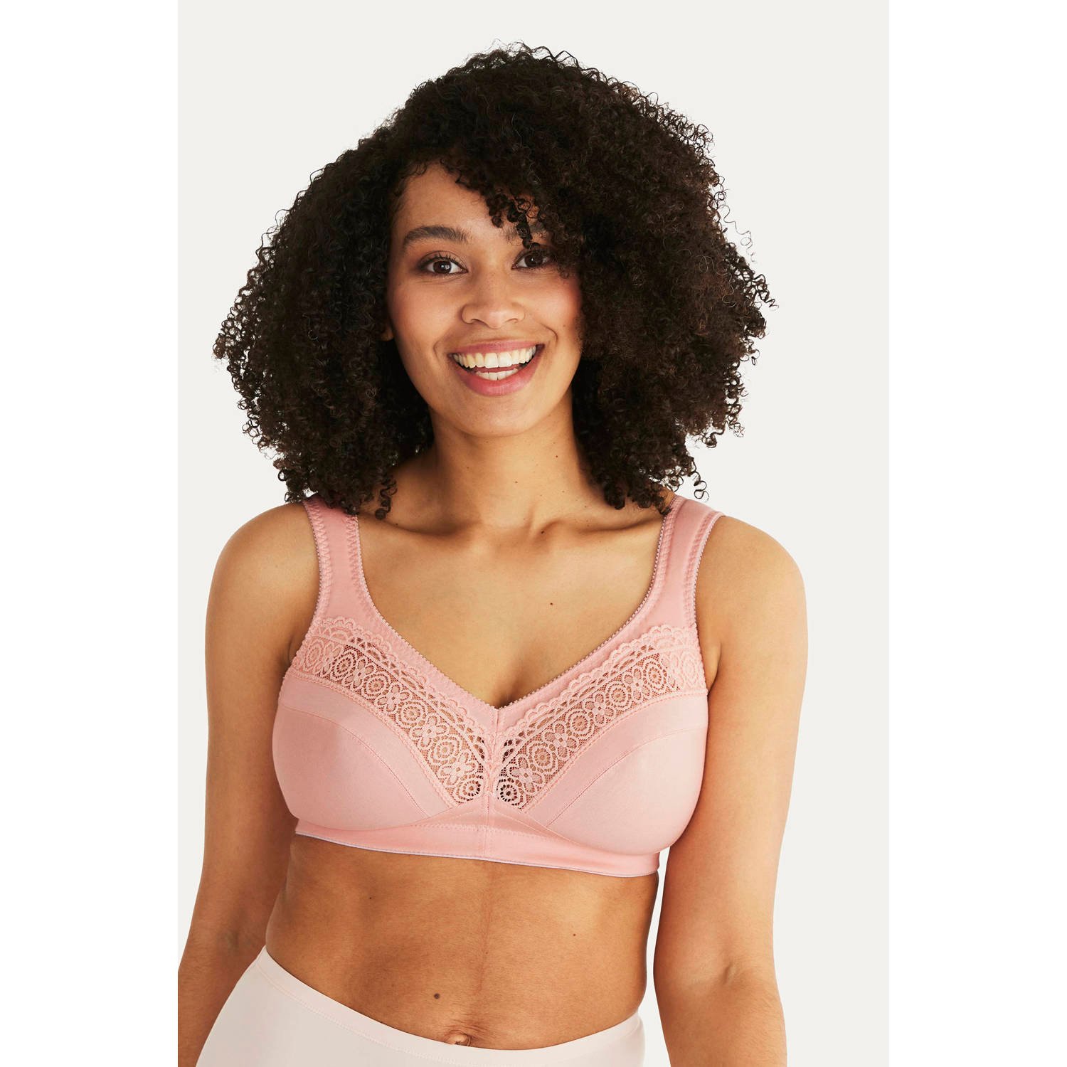 Swegmark niet-voorgevormde bh zonder beugel Cotton Stars roze