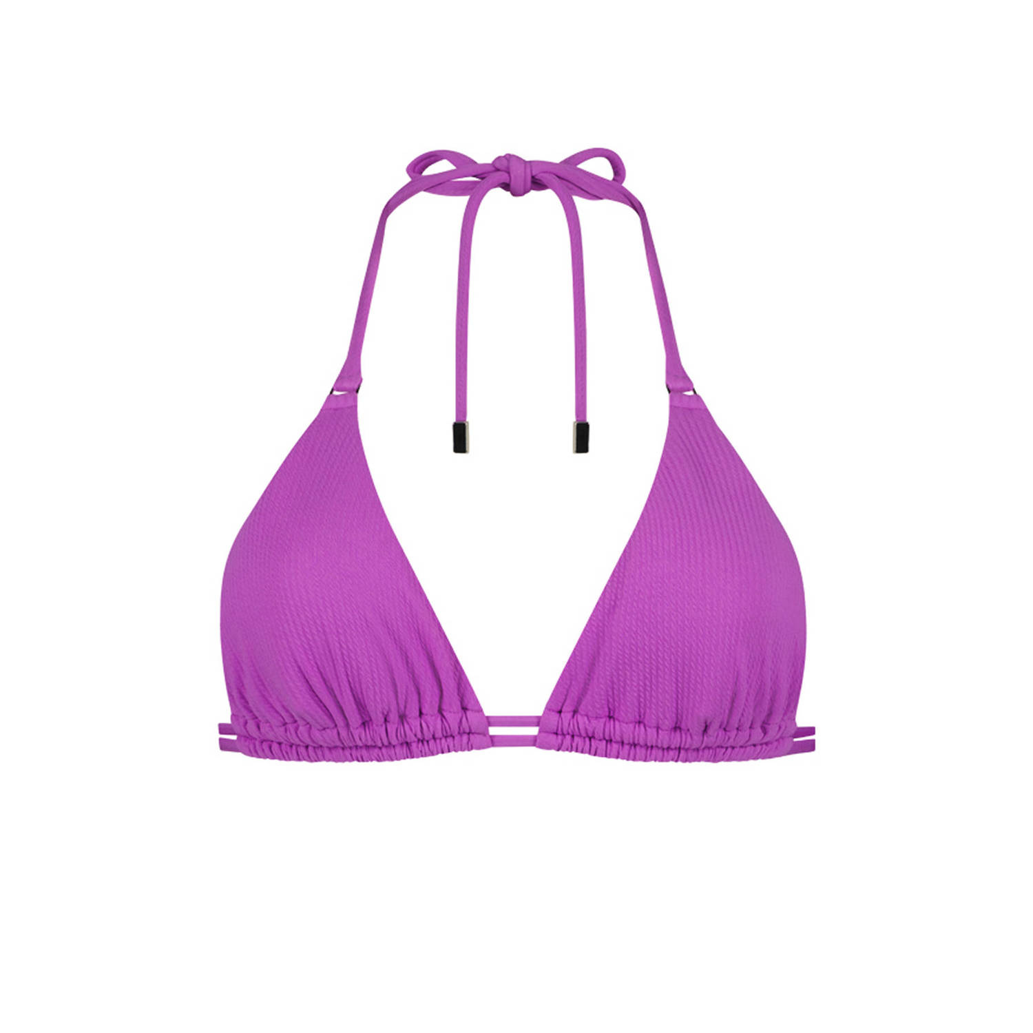 Beachlife voorgevormde triangel bikinitop met ribstructuur paars