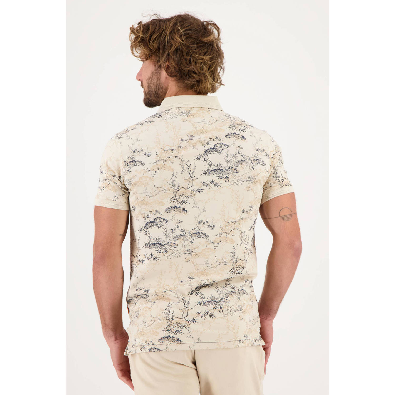 GABBIANO polo met all over print beige