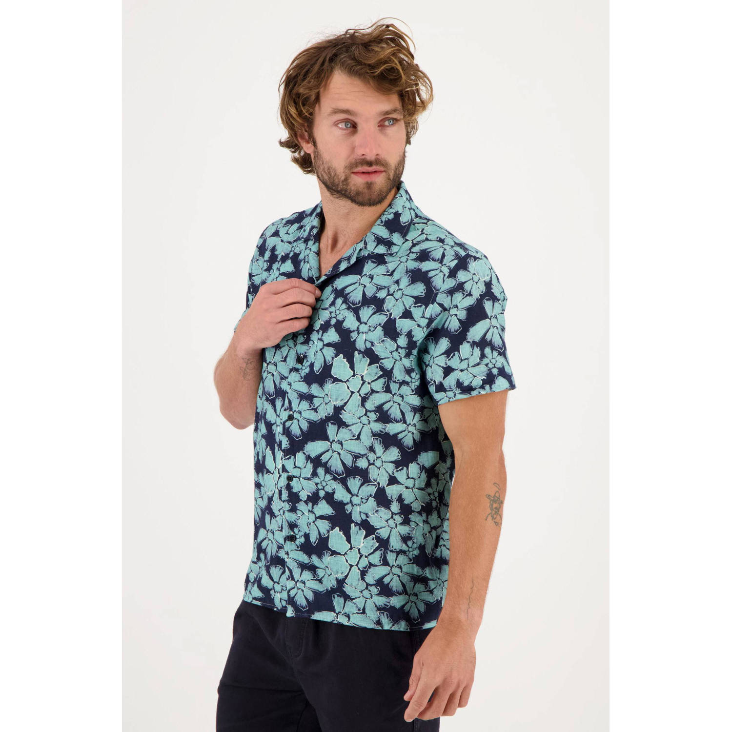 GABBIANO regular fit overhemd met all over print navy