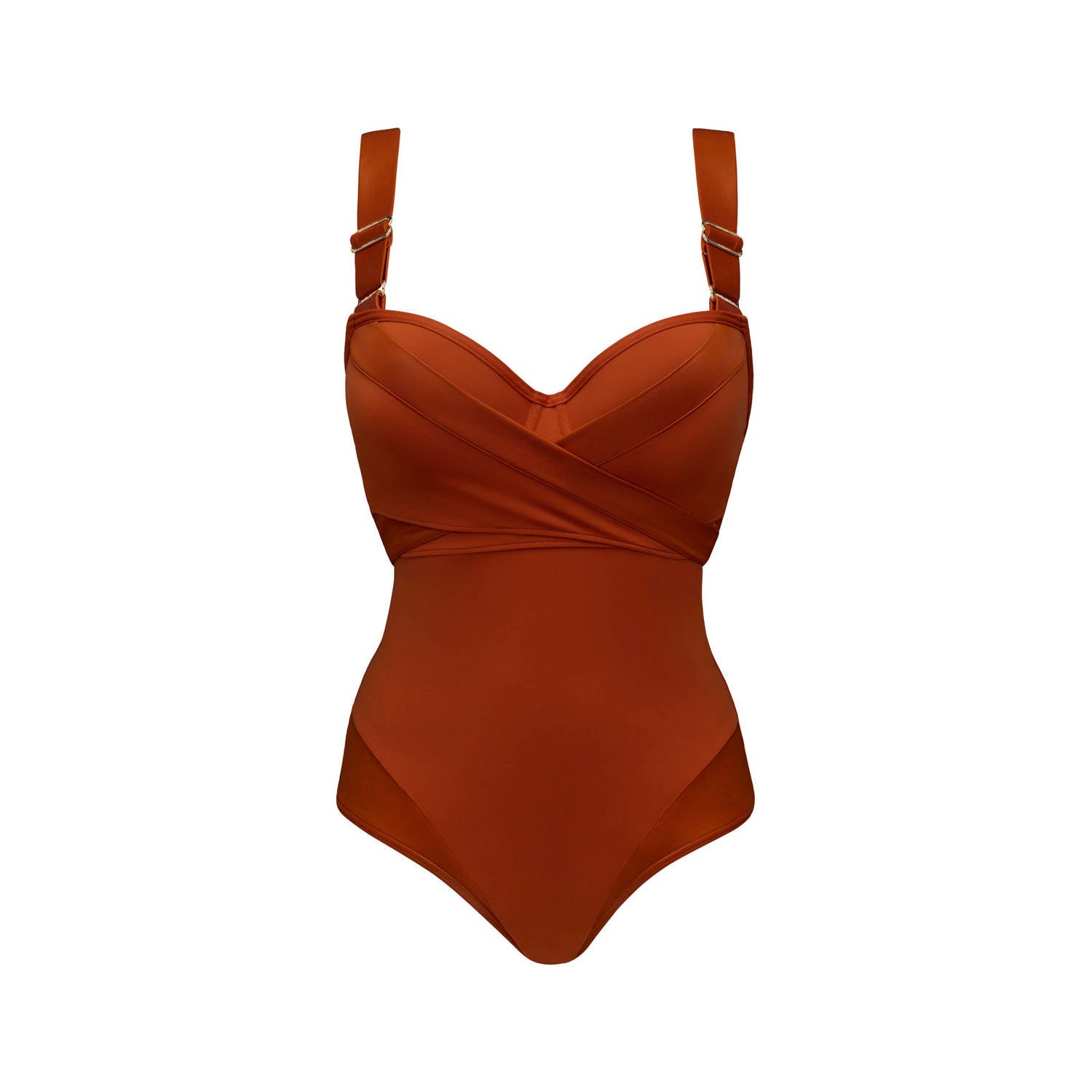 Marlies Dekkers cache coeur plunge balconette badpak wired padded burnt orange