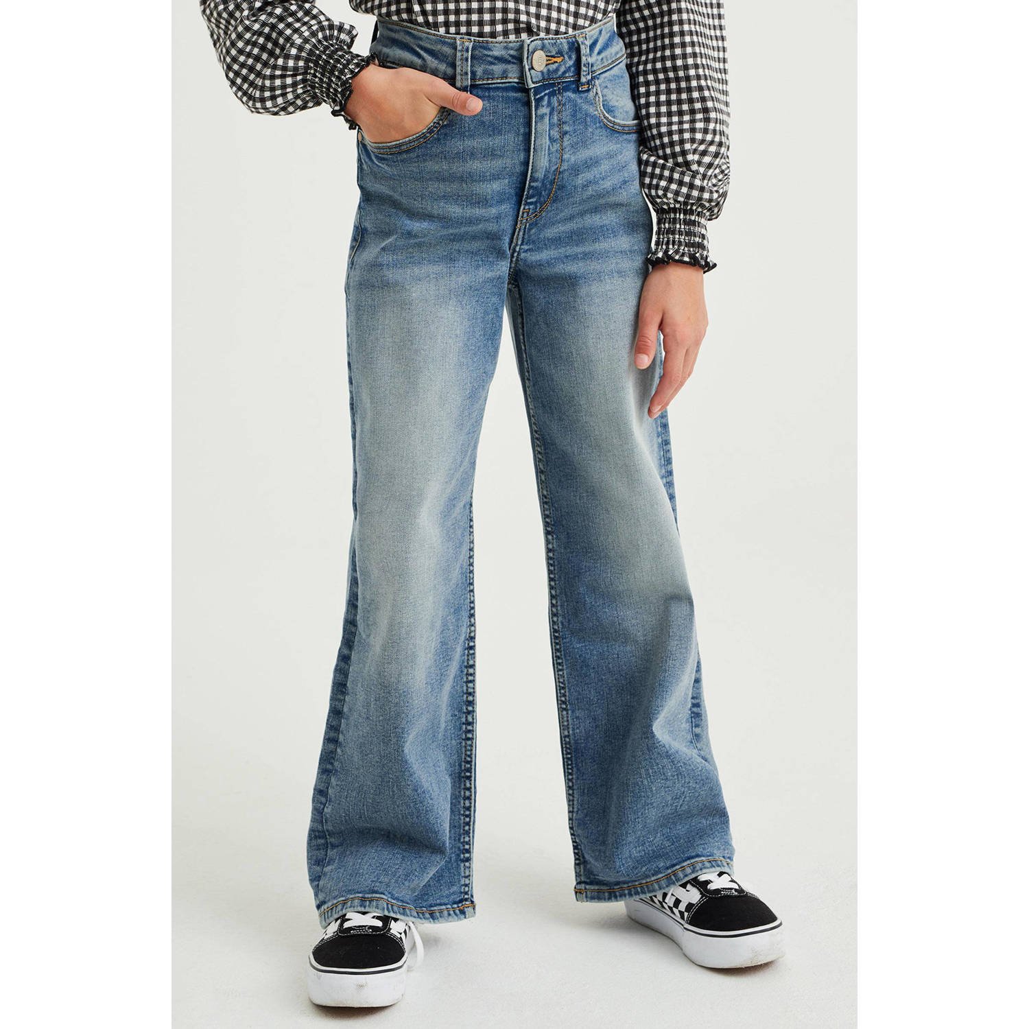 WE Fashion Blue Ridge high waist loose fit jeans green cast denim