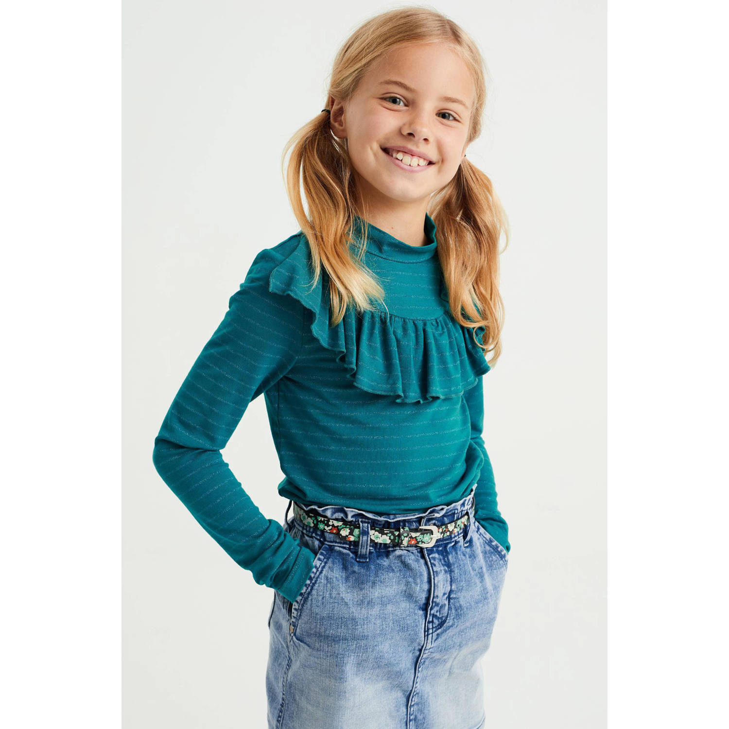 WE Fashion gestreepte top blauw