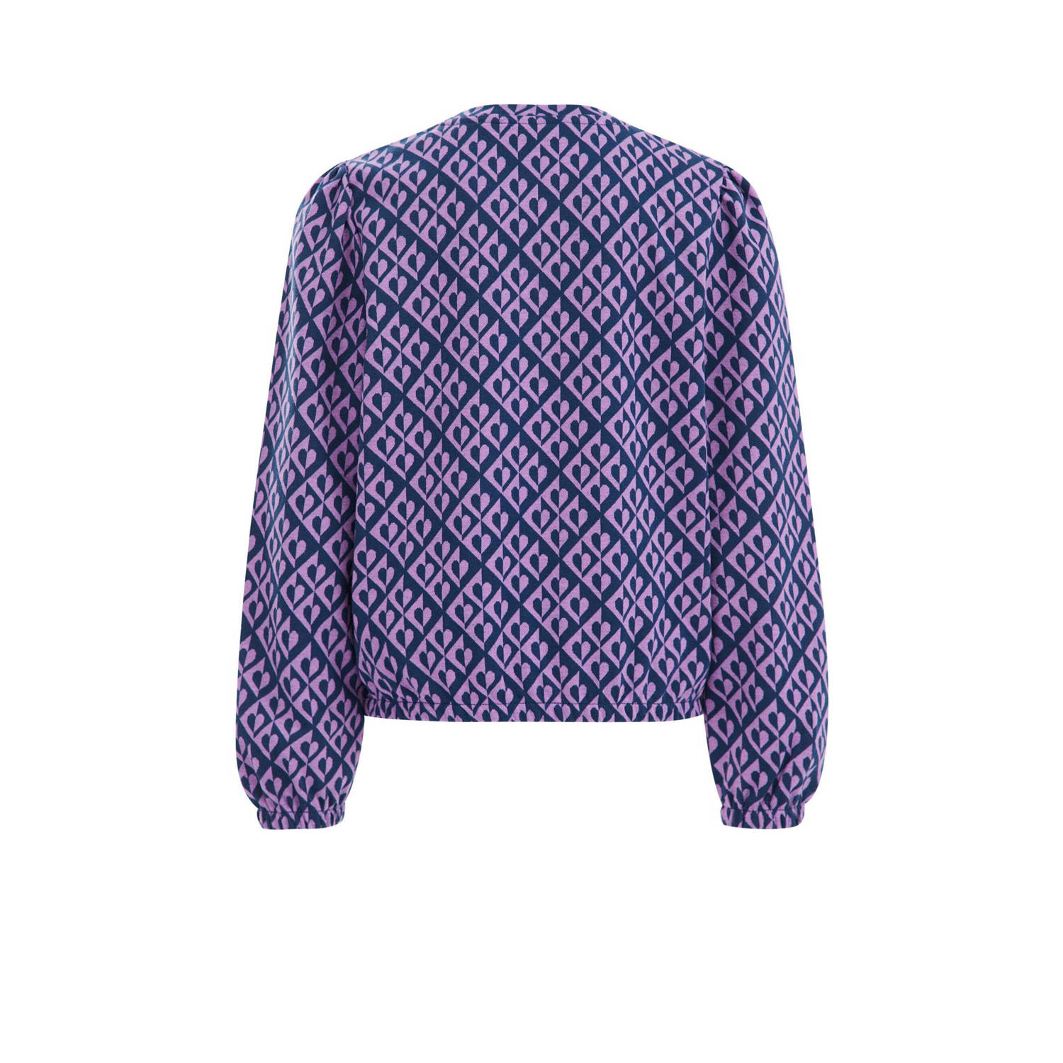 WE Fashion sweater met all over print blauw lila
