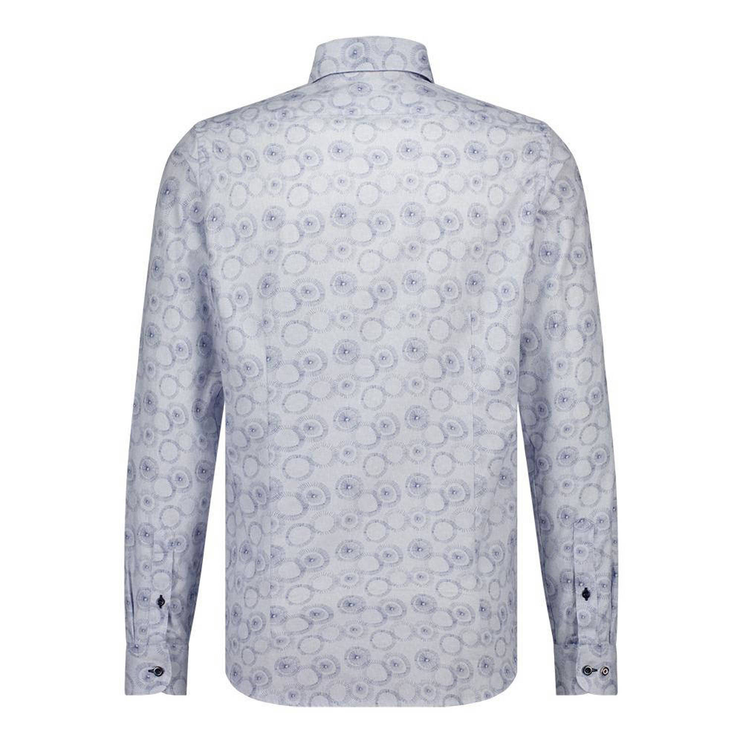 Blue Industry regular fit overhemd met all over print blauw