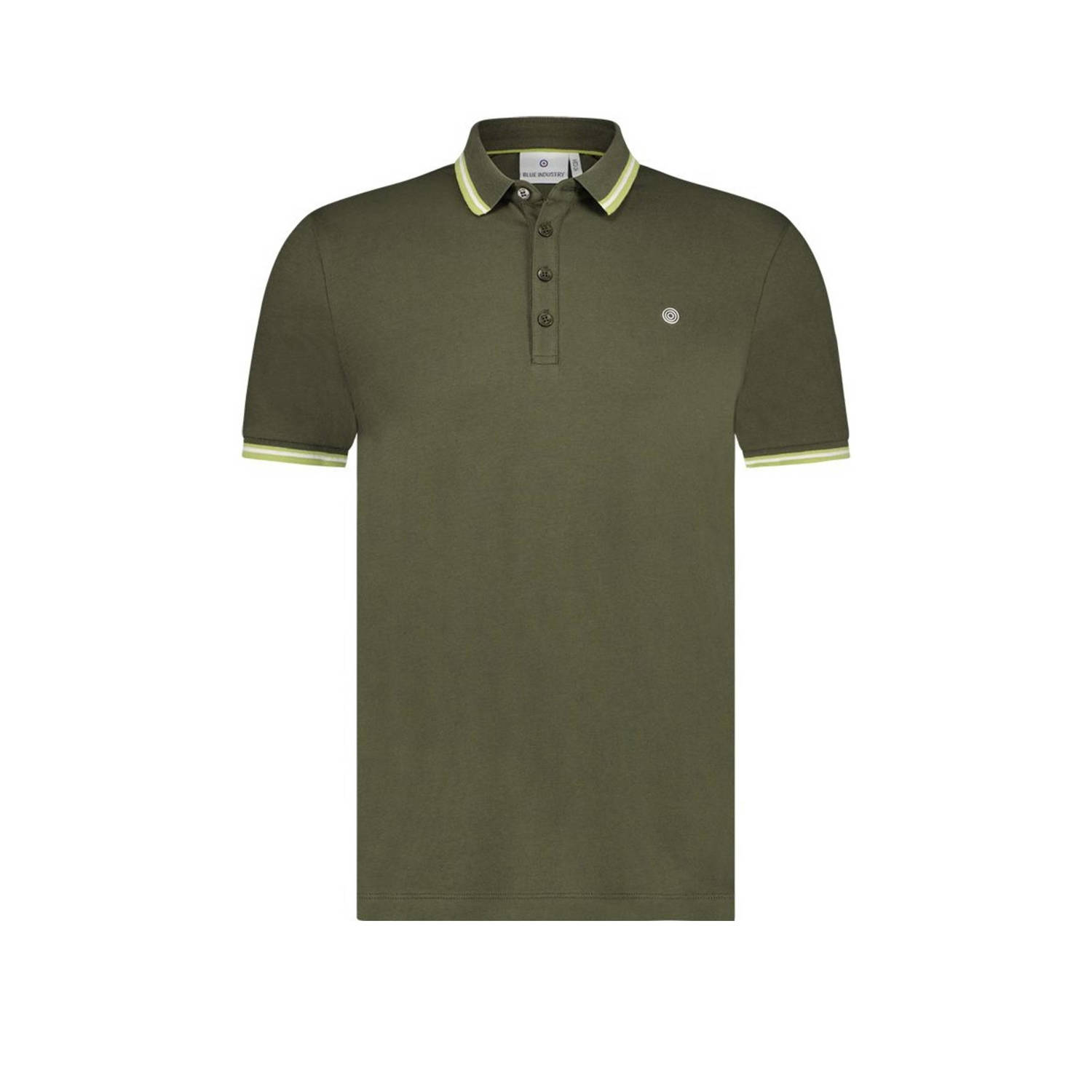 Blue Industry polo met logo army
