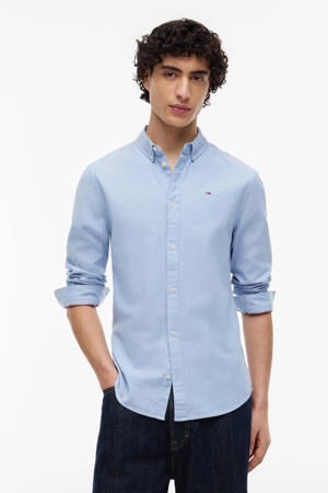 slim fit overhemd met katoen perfume blue