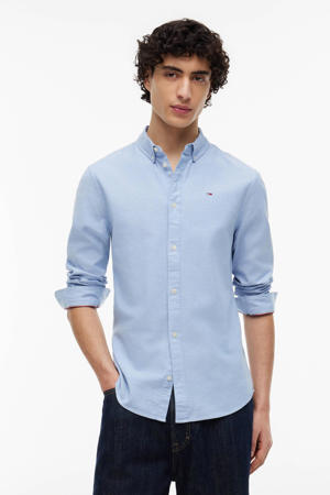 slim fit overhemd met katoen perfume blue