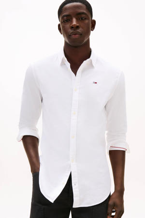slim fit overhemd met katoen wit