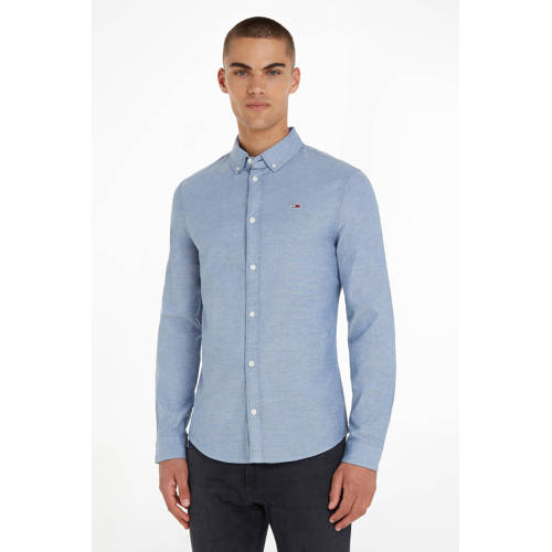 Tommy Jeans slim fit overhemd met katoen twilight navy afbeelding