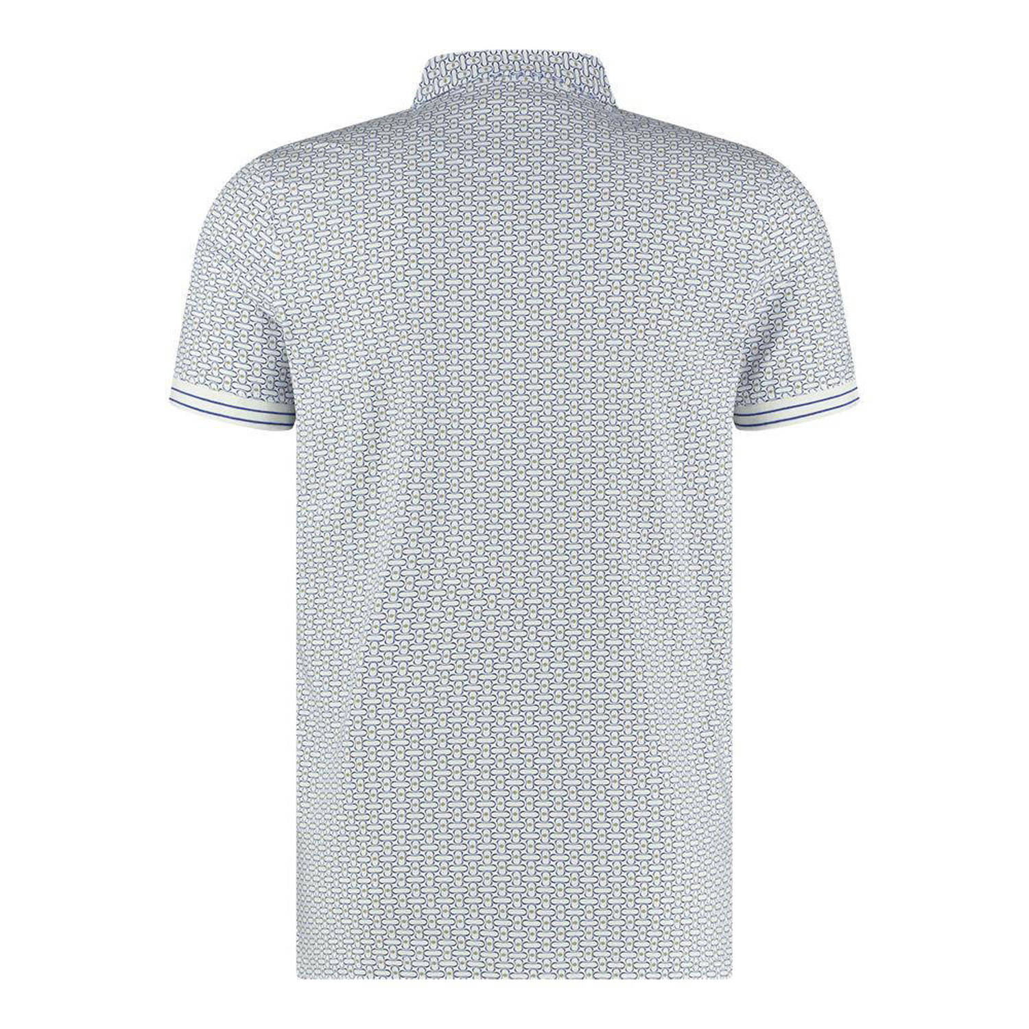 Blue Industry polo met all over print cobalt