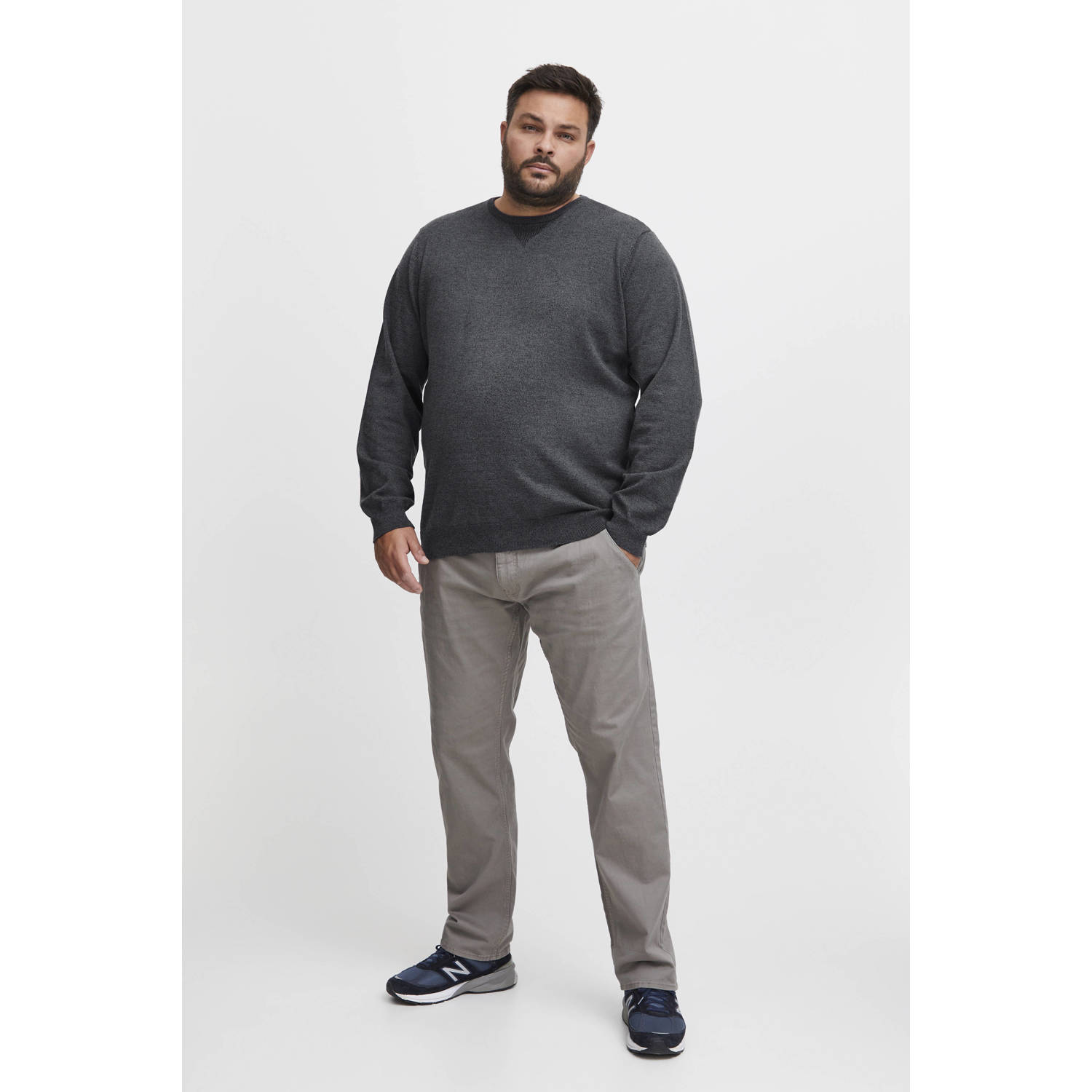 Blend Big gemêleerde gebreide trui Plus Size black