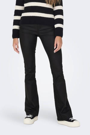coated flared broek ONLBLUSH zwart