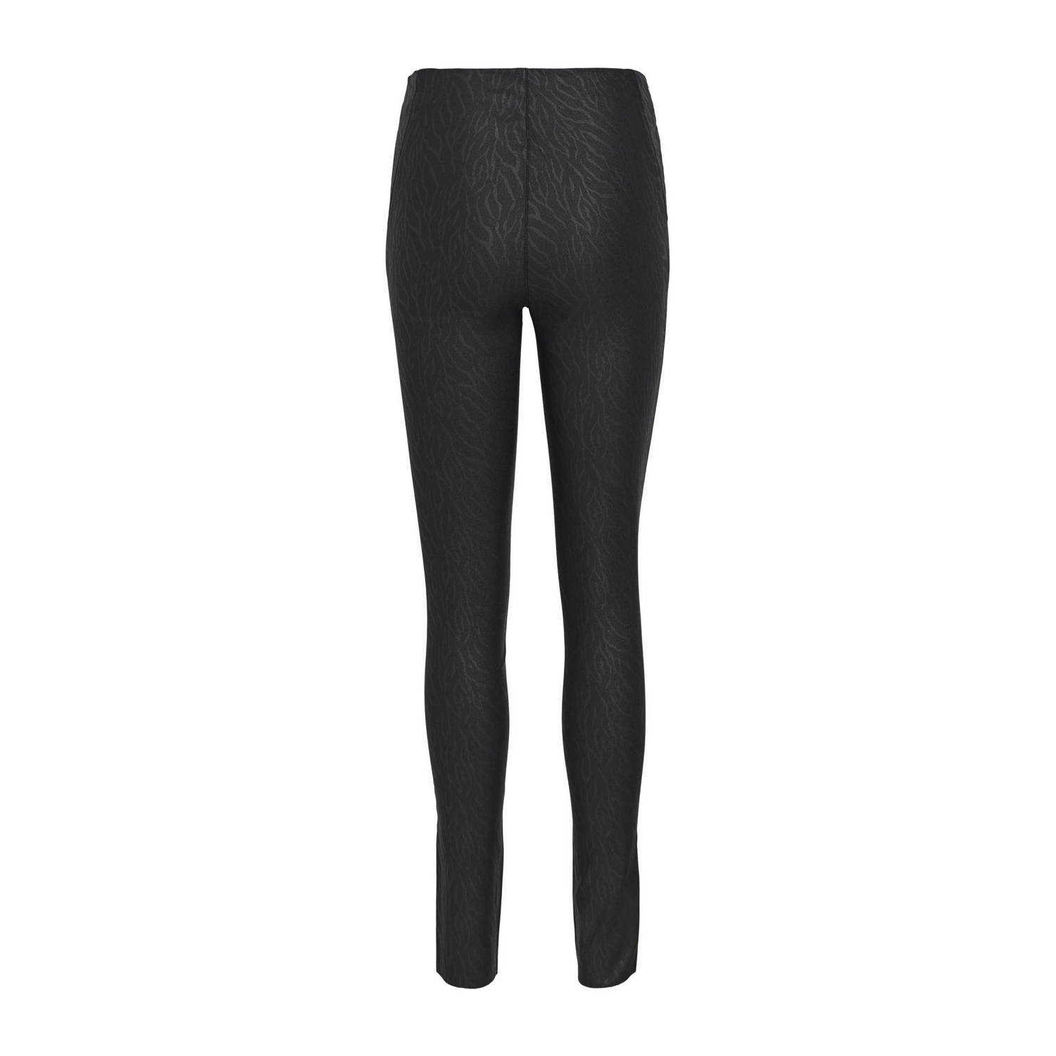 OBJECT regular fit legging OBJBELLE met zebraprint zwart
