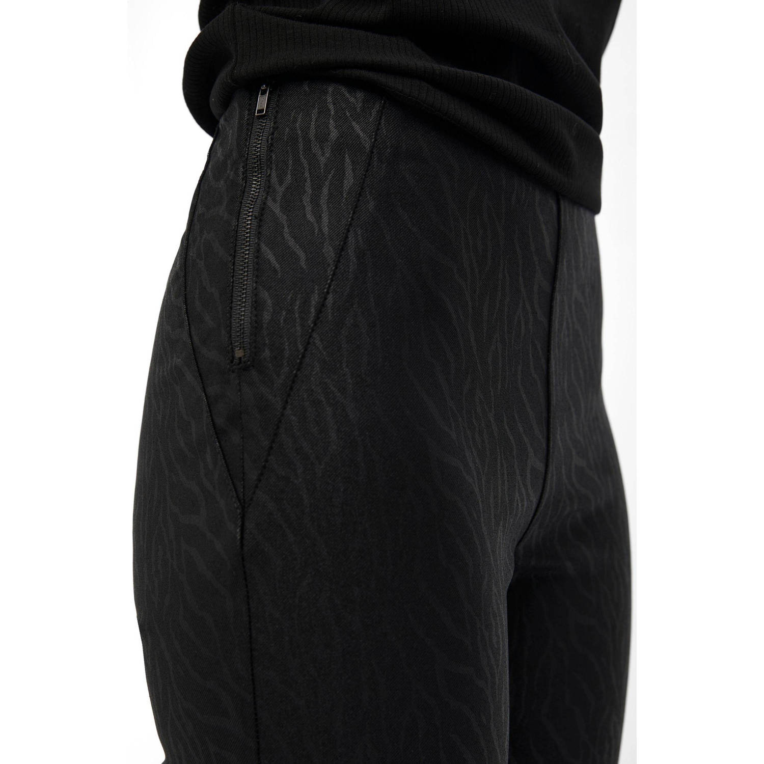 OBJECT regular fit legging OBJBELLE met zebraprint zwart