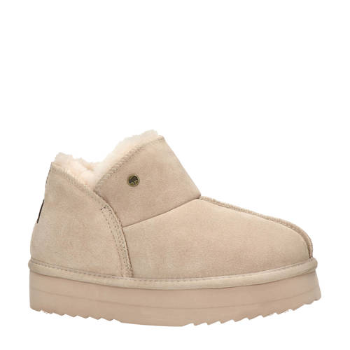 Warmbat Australia Willow Plateau suède pantoffels beige afbeelding