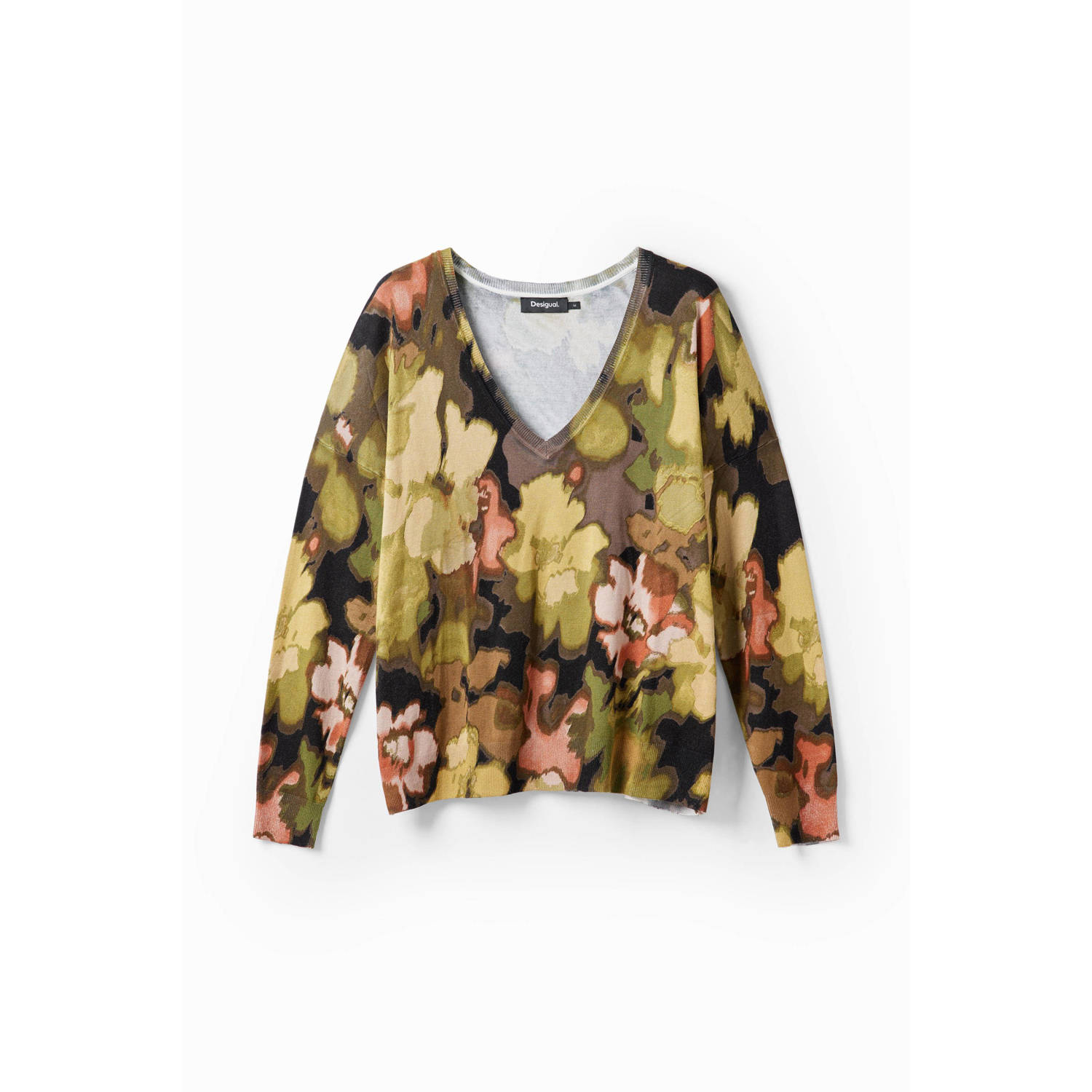 Desigual gebloemde top bruin geel rood