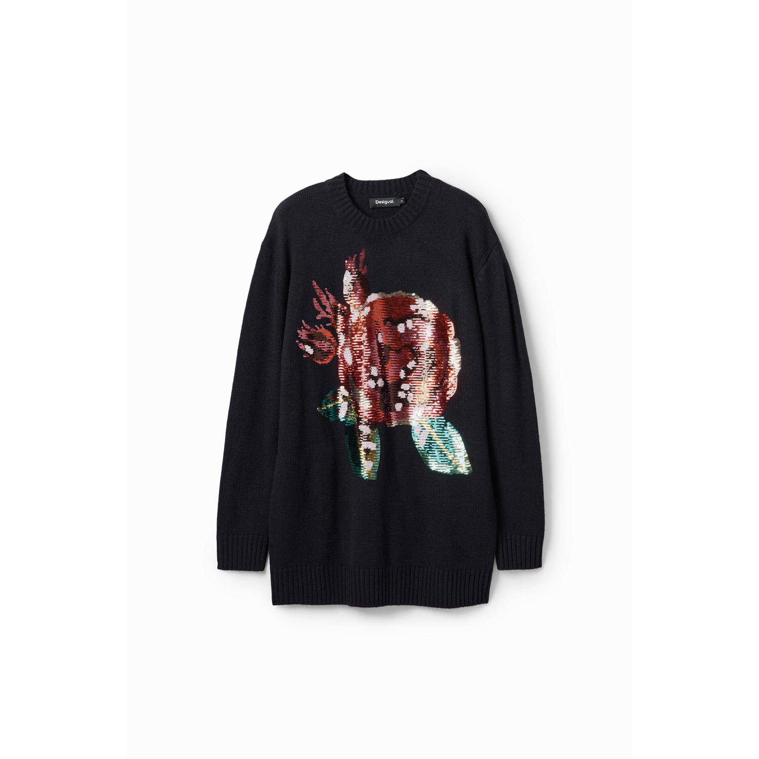 Desigual sweater met wol zwart