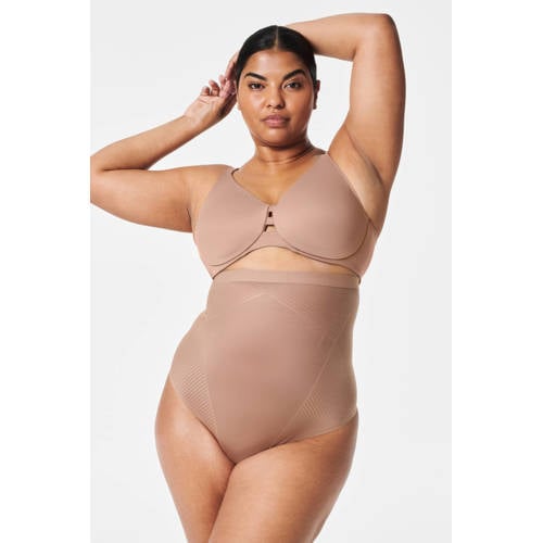 SPANX Thinstincts 2.0 high waist medium corrigerende string donkerbeige afbeelding