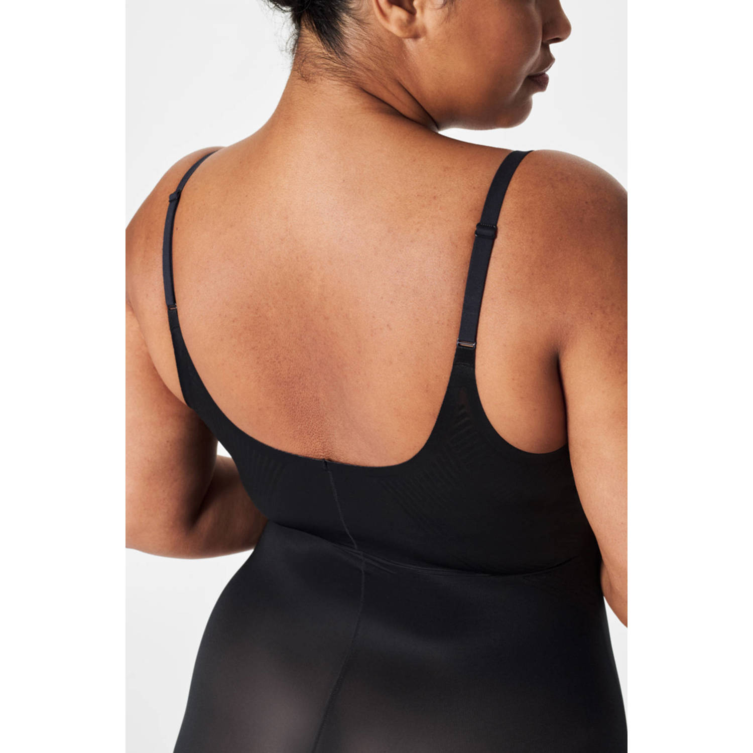 SPANX Thinstincts 2.0 medium corrigerende Closed-Bust Mid-Thigh bodysuit zwart