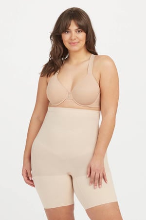 seamless high waist sterk corrigerende short lichtbeige