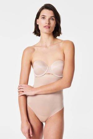 high waist medium corrigerende string beige