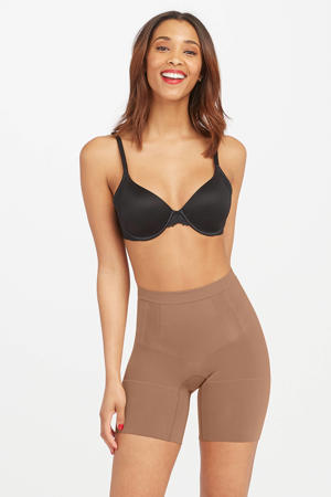 sterk corrigerende Mid-Thigh short donkerbeige