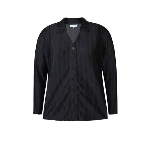 Zhenzi blouse met textuur zwart
