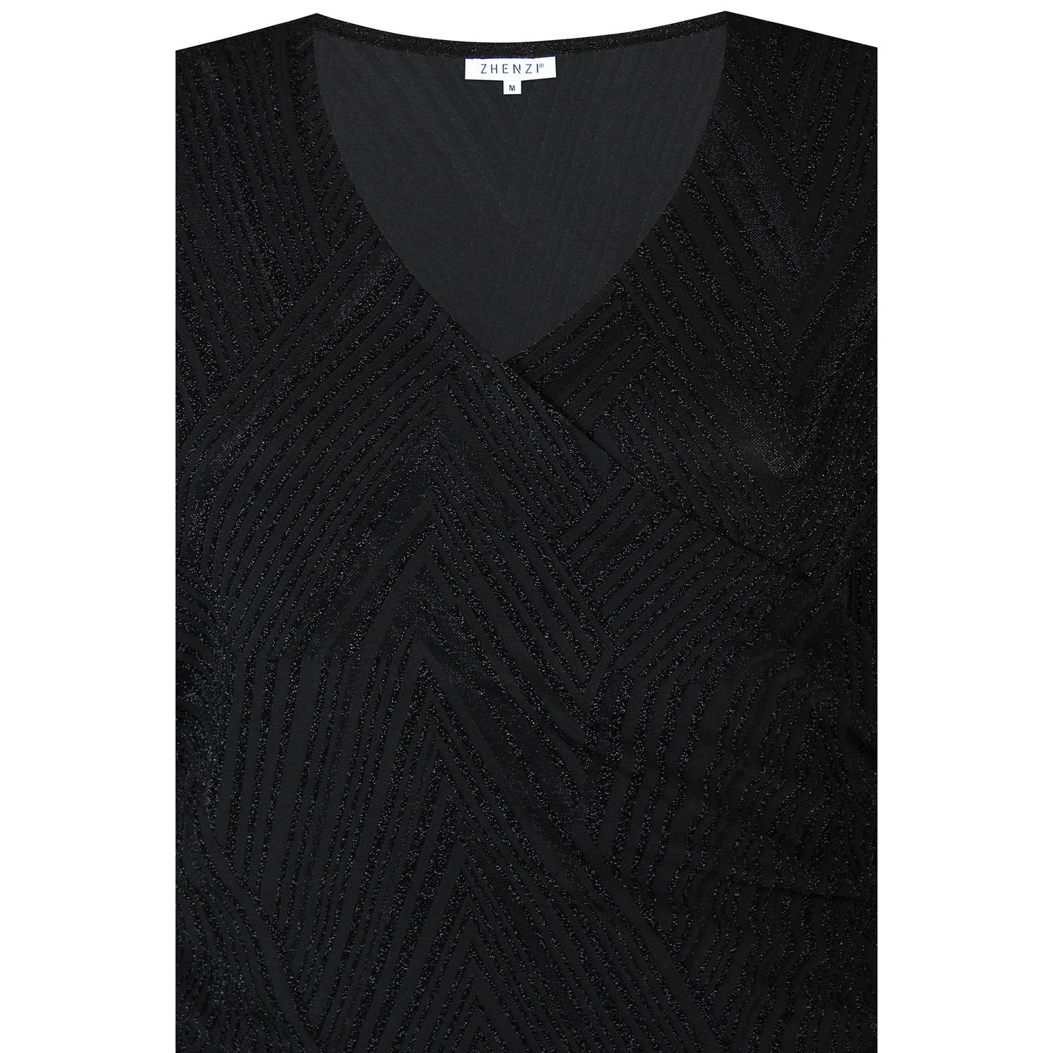 Zhenzi jurk met textuur zwart