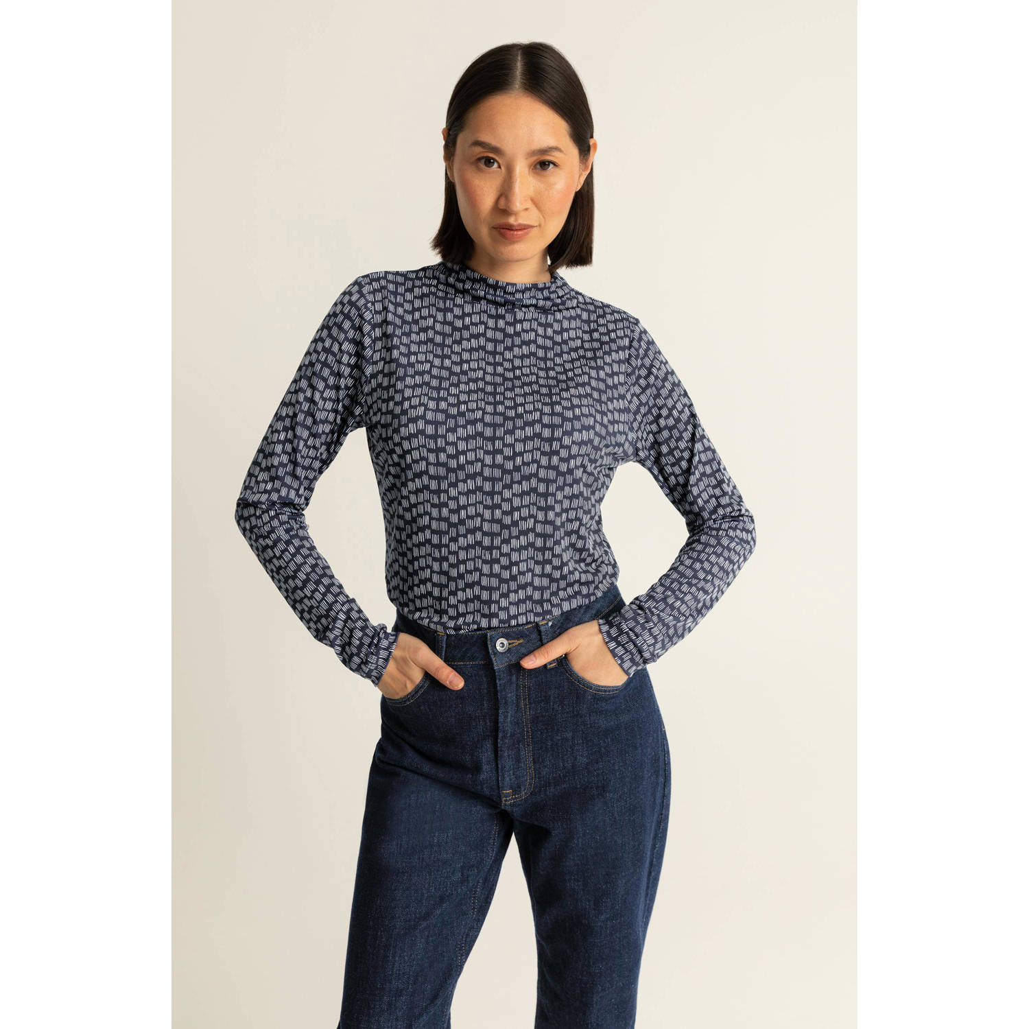 Expresso jersey top donkerblauw