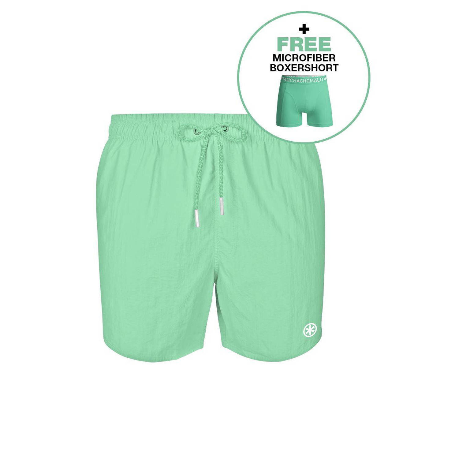 Muchachomalo zwemshort + gratis boxershort lichtgroen