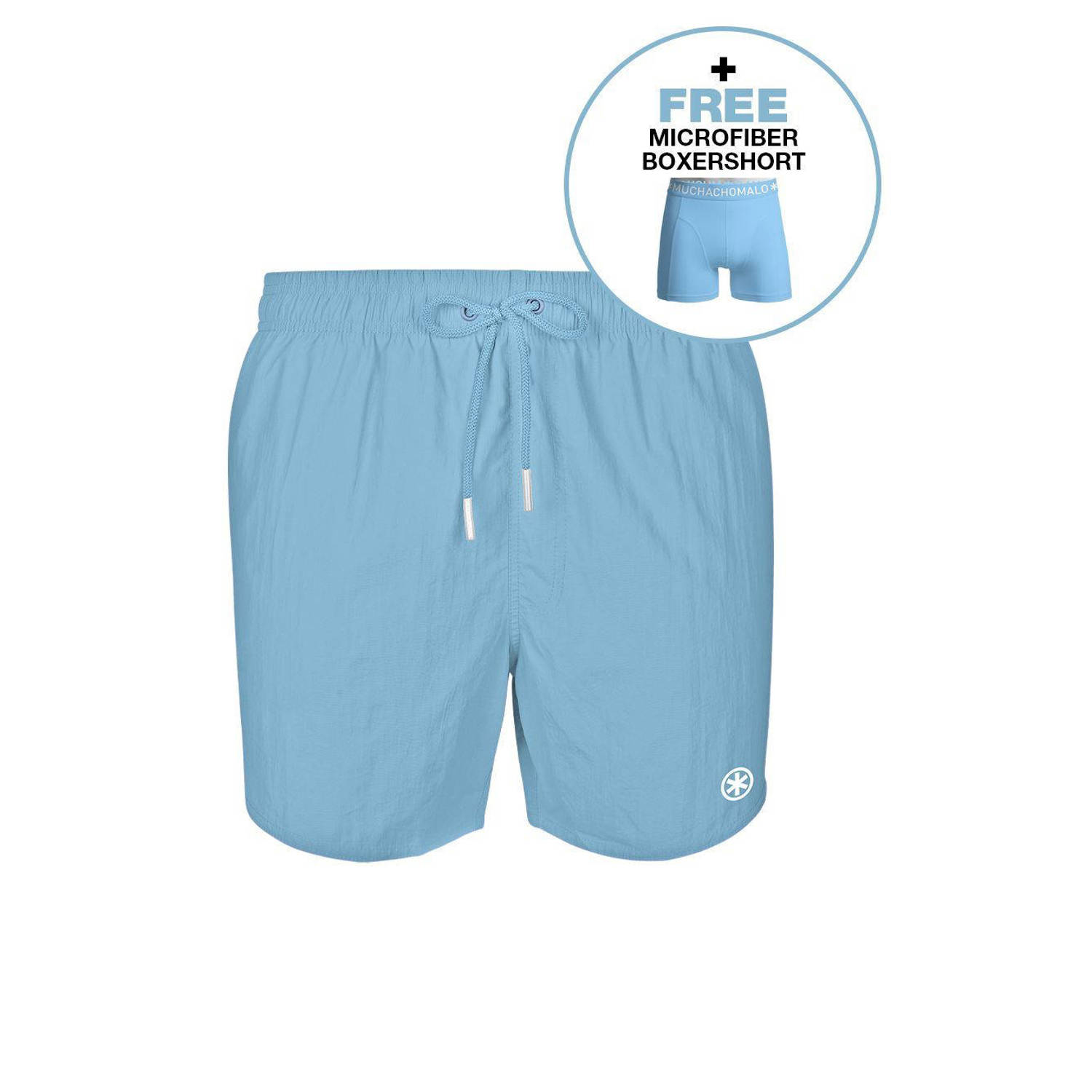 Muchachomalo zwemshort + gratis boxershort lichtblauw