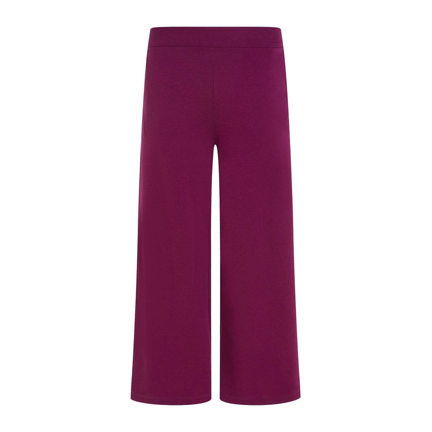 King Louie loose fit broek Border Palazzo Pants Milano Crepe donkerrood