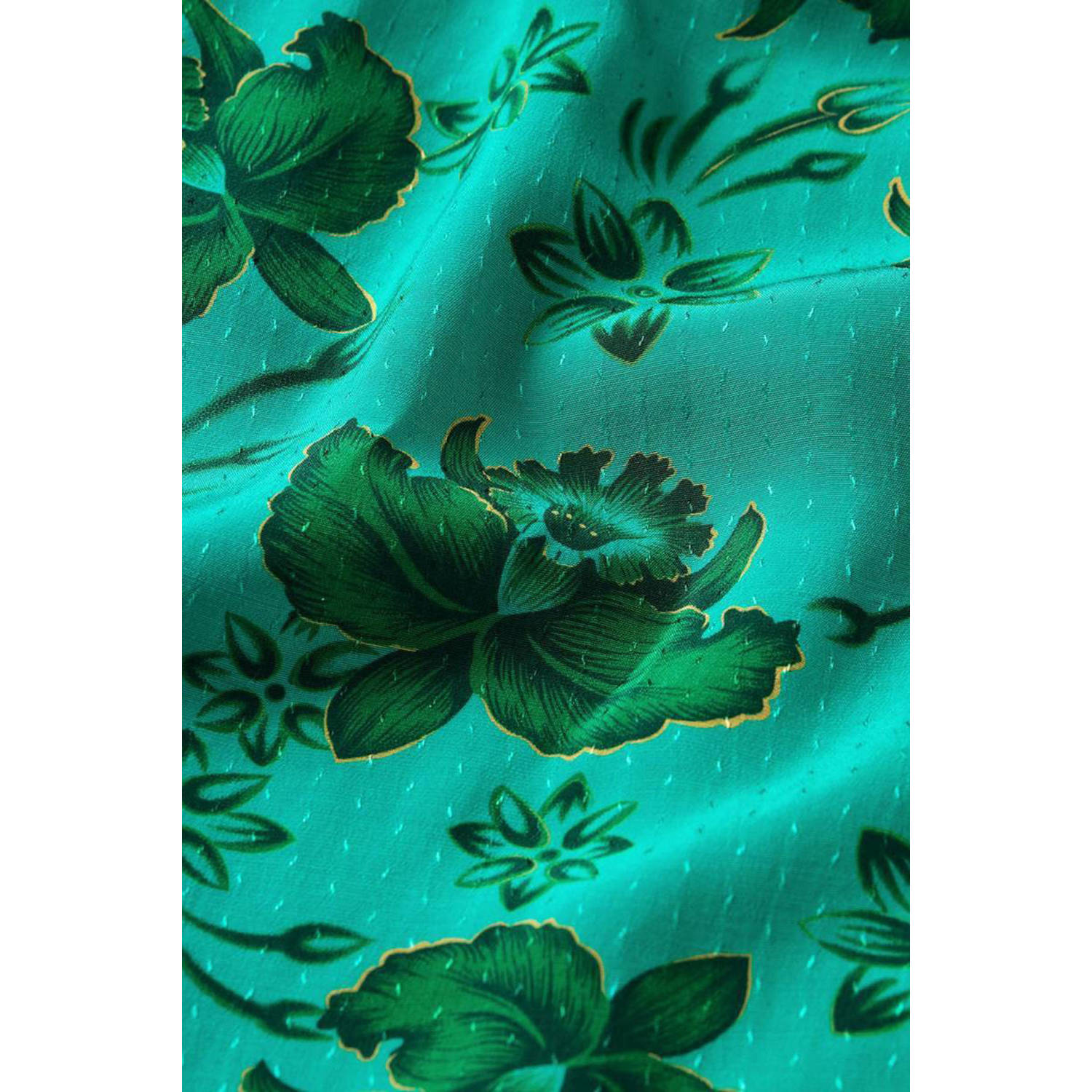 King Louie gebloemde jurk Tex Dress Coralie mintgroen