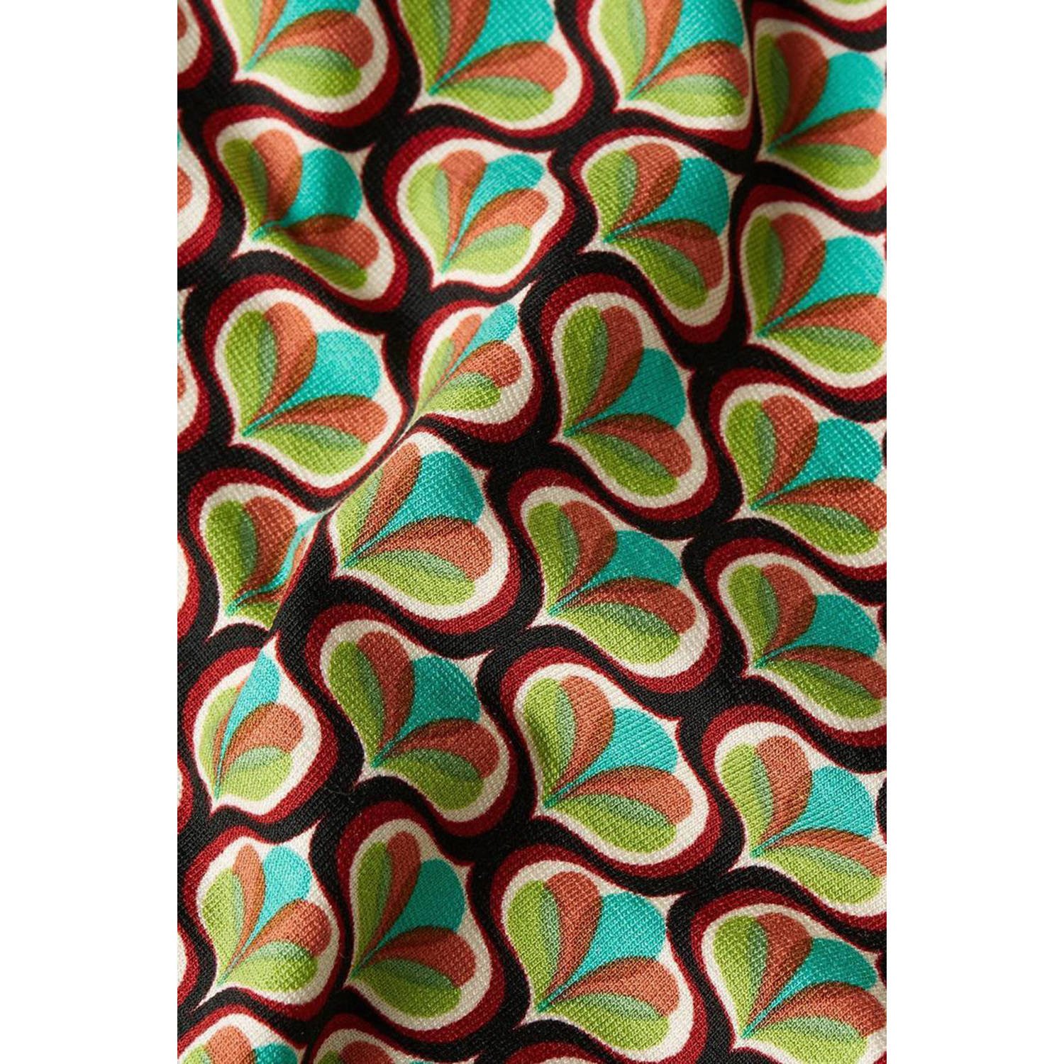King Louie top Blouse Indy met grafische print groen