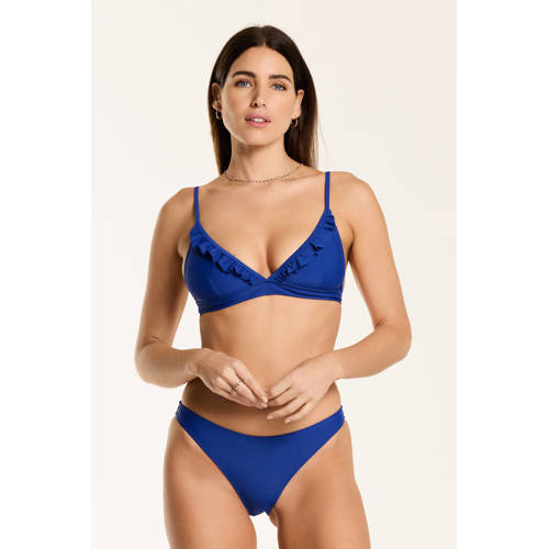 Shiwi voorgevormde triangel bikini Beau met ruches blauw afbeelding